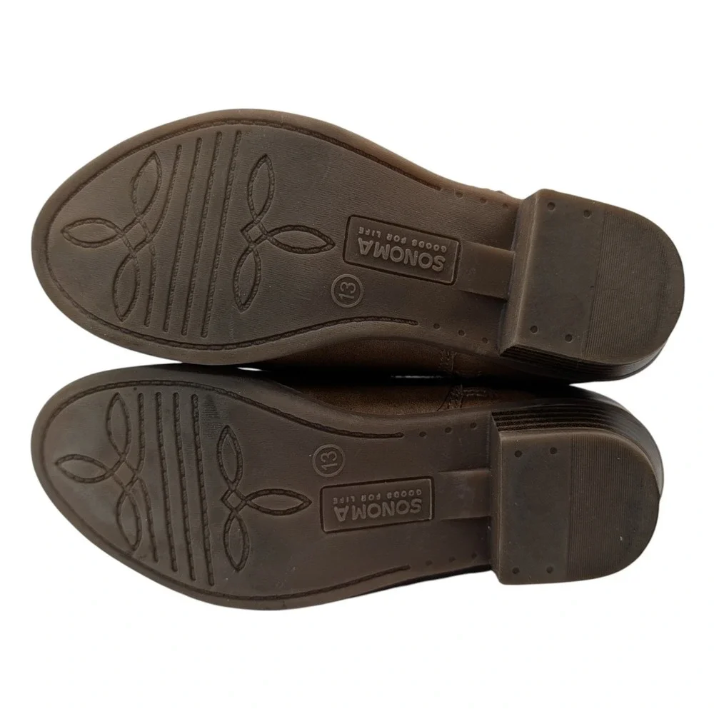 Sonoma Ankle Boots Brown Zipped Memory Foam Goods For Life Girls Thirteen SEE